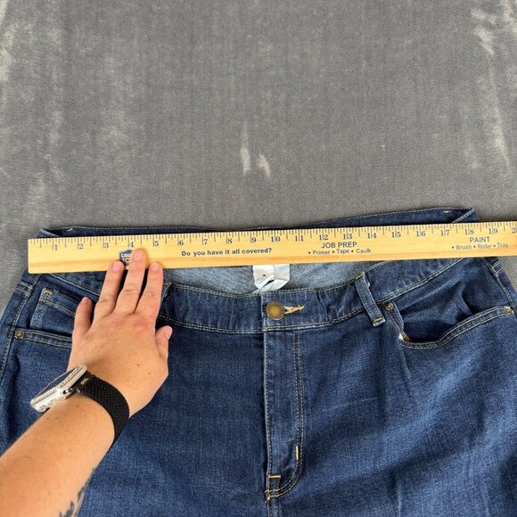 Lane Bryant Wide Leg Crop Jeans Mid Rise Flex Magic Waistband Plus Sz 18 Stretch - Picture 4 of 9